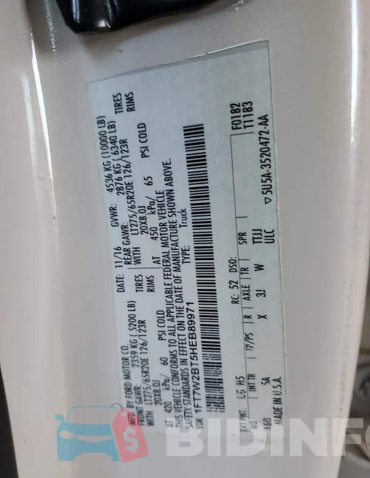 1FT7W2BT5HEB89971 Photo# 12