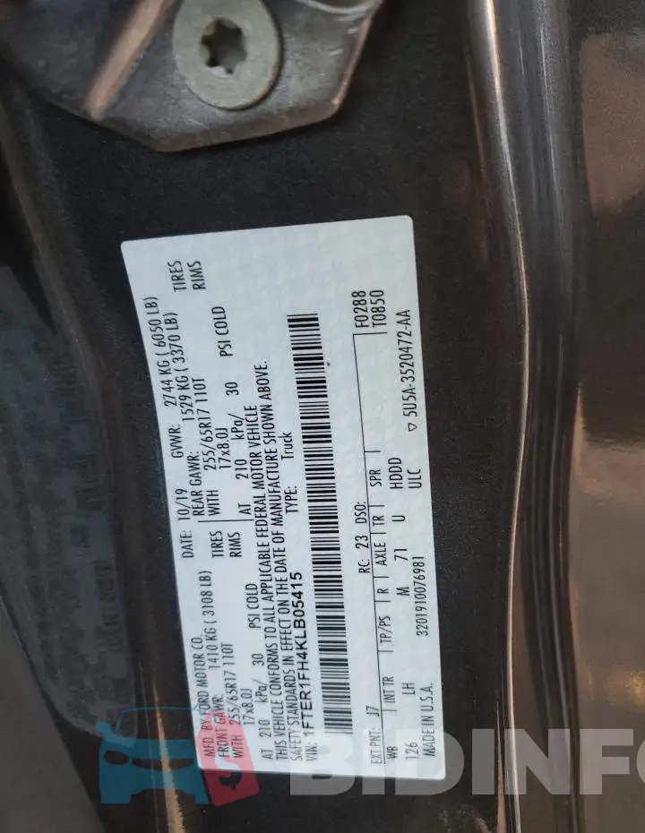 1FTER1FH4KLB05415 Photo# 12