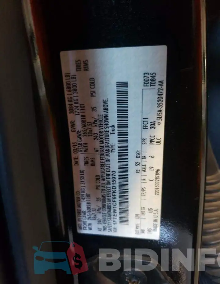 1FTEW1CF9FKD15970 Photo# 12