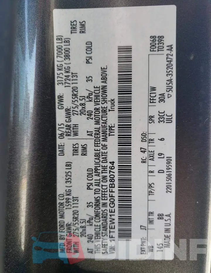1FTEW1EG0FFB80764 Photo# 12