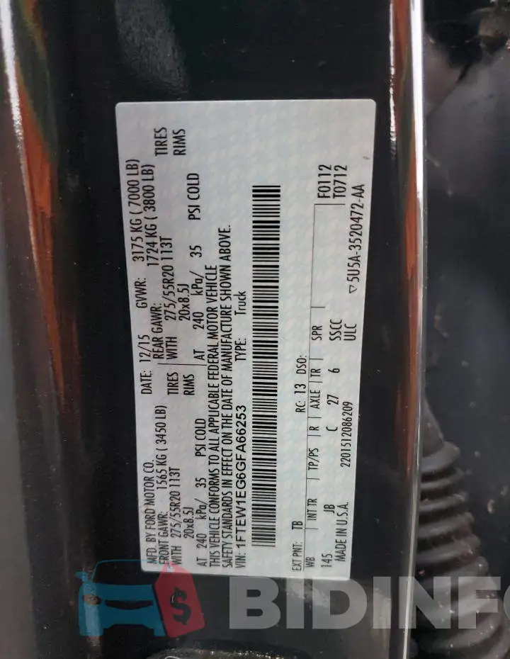 1FTEW1EG6GFA66253 Photo# 12
