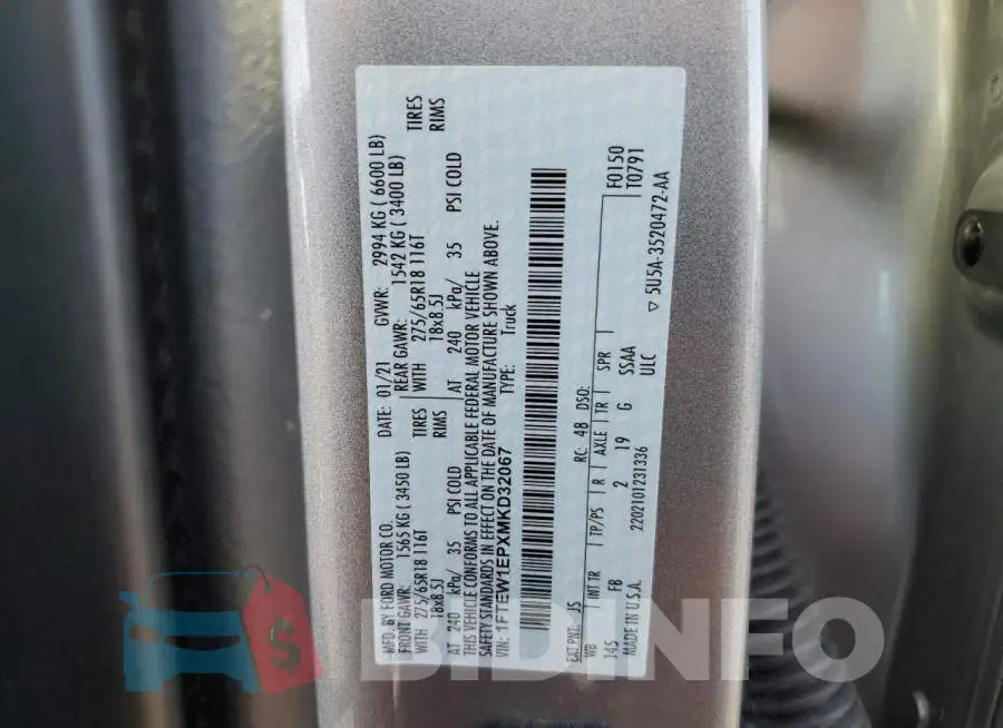 1FTEW1EPXMKD32067 Photo# 12