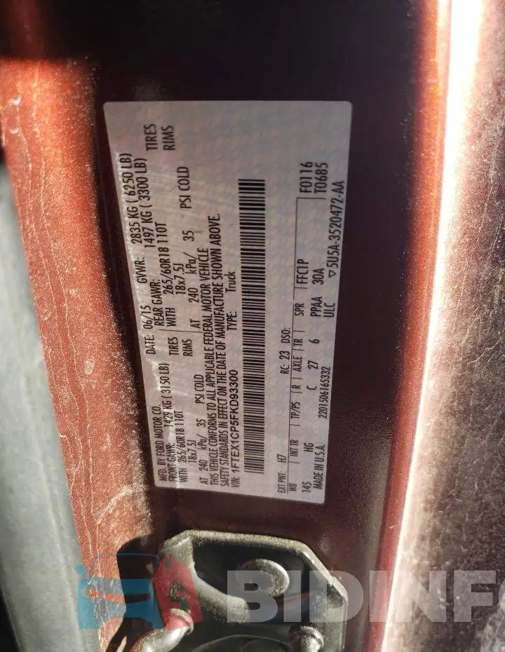 1FTEX1CP5FKD93300 Photo# 12