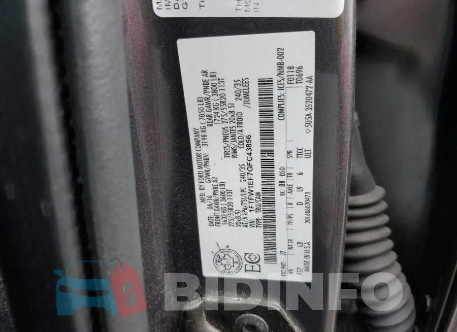 1FTFW1EF7GFC43856 Photo# 12