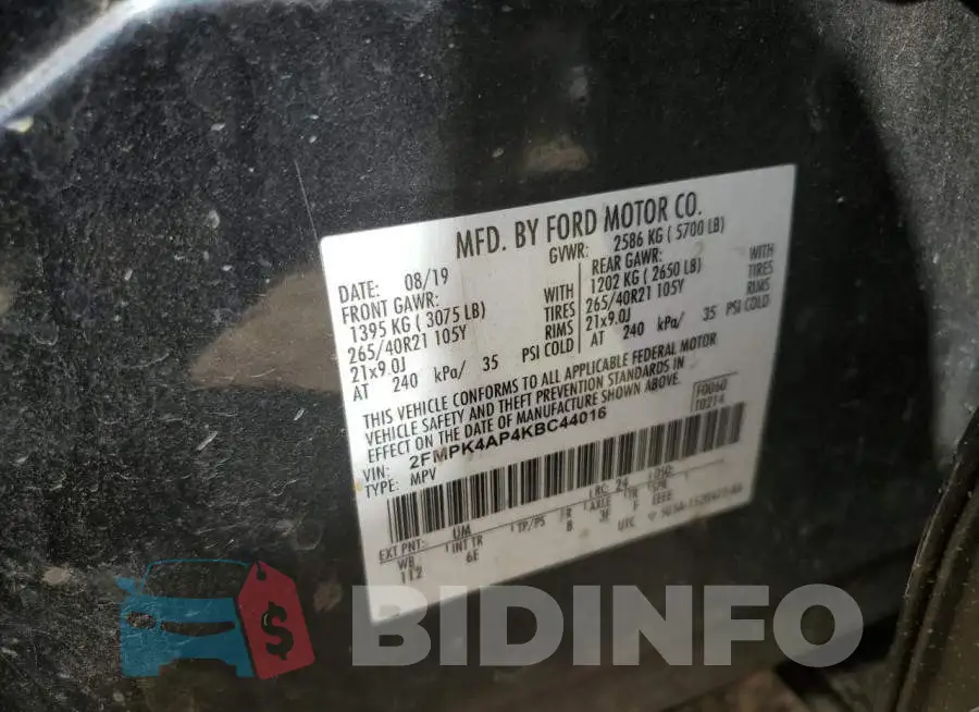 2FMPK4AP4KBC44016 Photo# 12