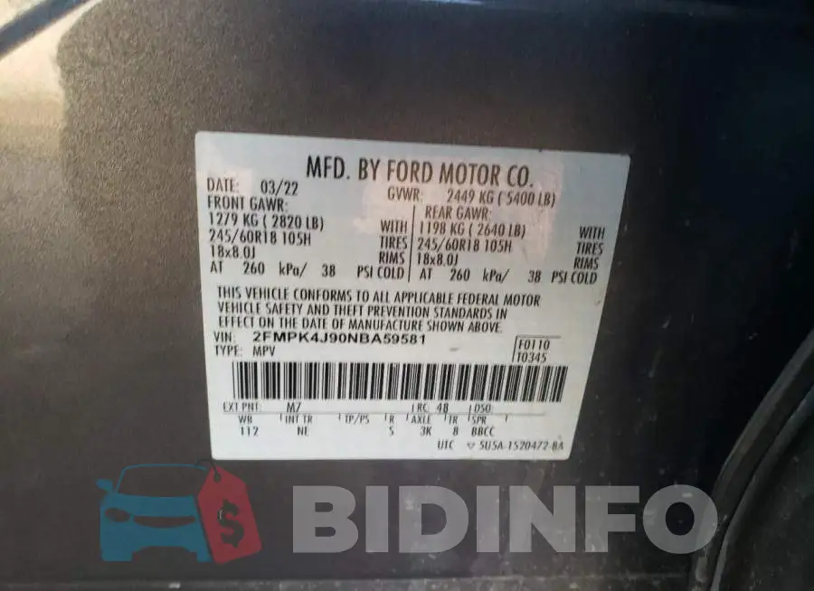 2FMPK4J90NBA59581 Photo# 13