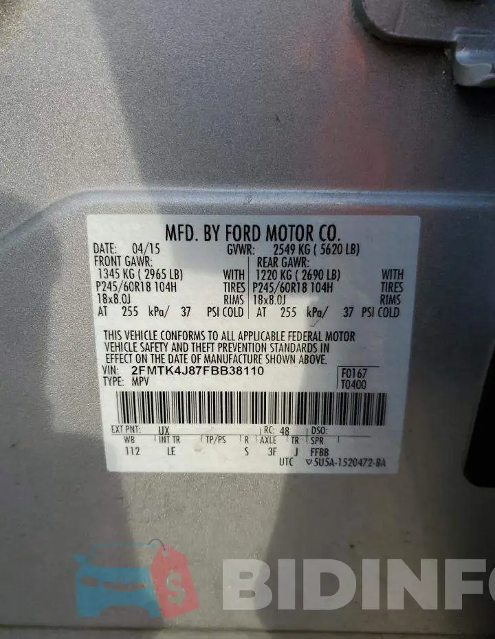 2FMTK4J87FBB38110 Photo# 13