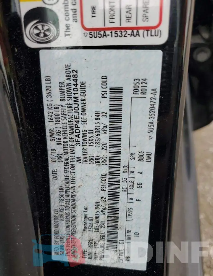 3FADP4EJ0JM104482 Photo# 12