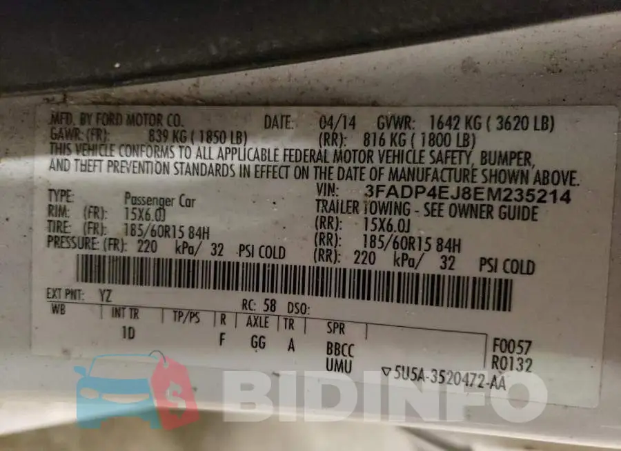 3FADP4EJ8EM235214 Photo# 12