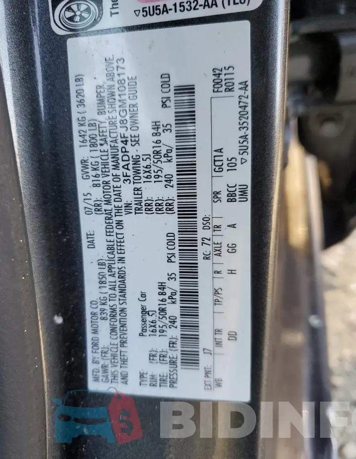 3FADP4FJ8GM108173 Photo# 12