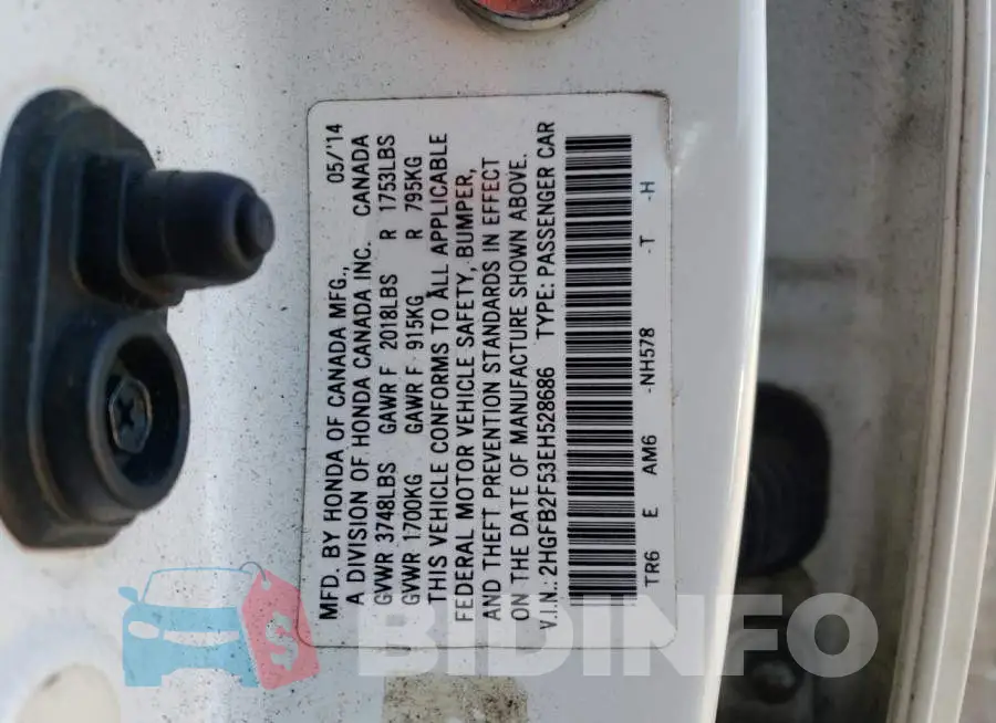 2HGFB2F53EH528686 Photo# 13