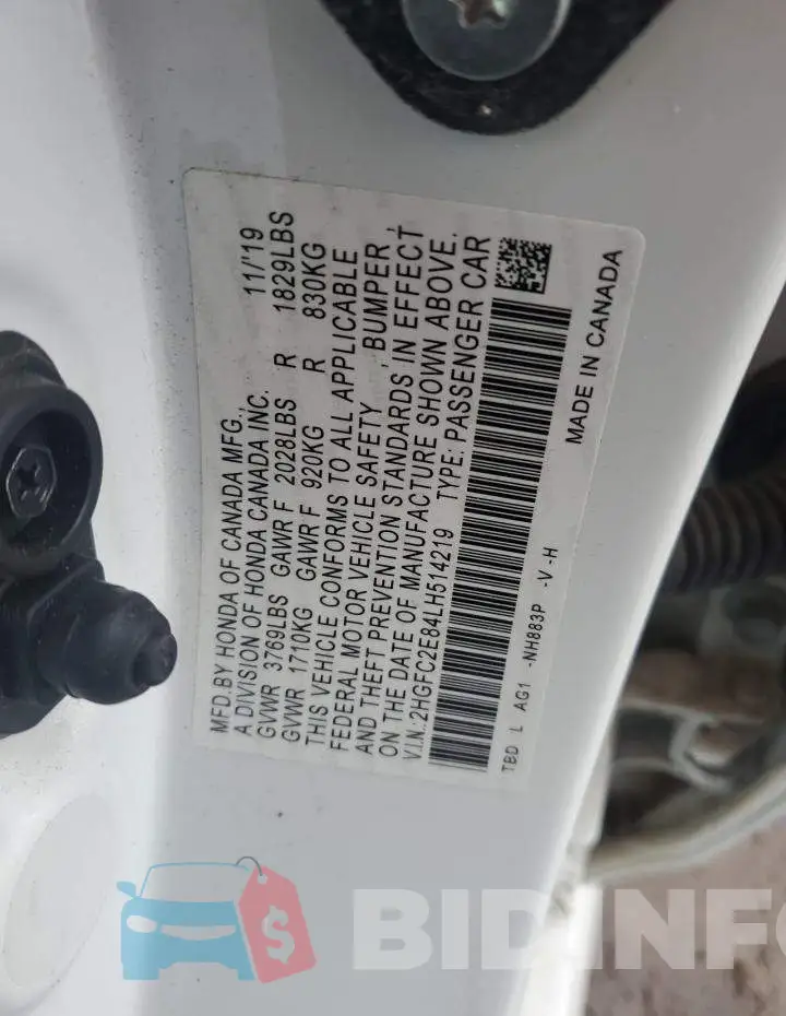 2HGFC2E84LH514219 Photo# 12