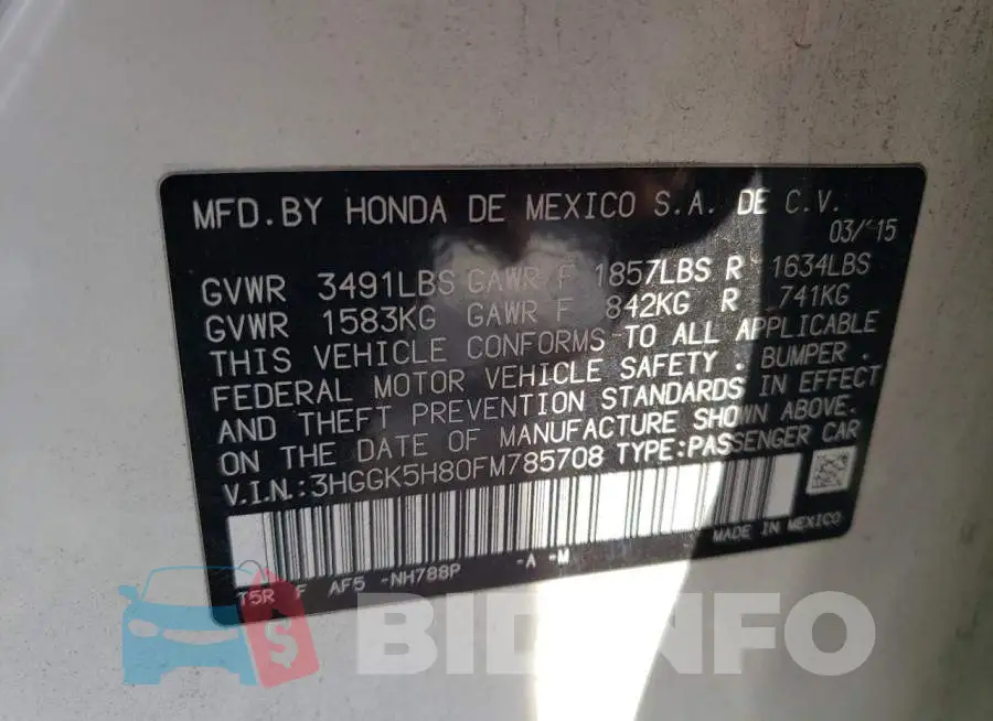 3HGGK5H80FM785708 Photo# 13