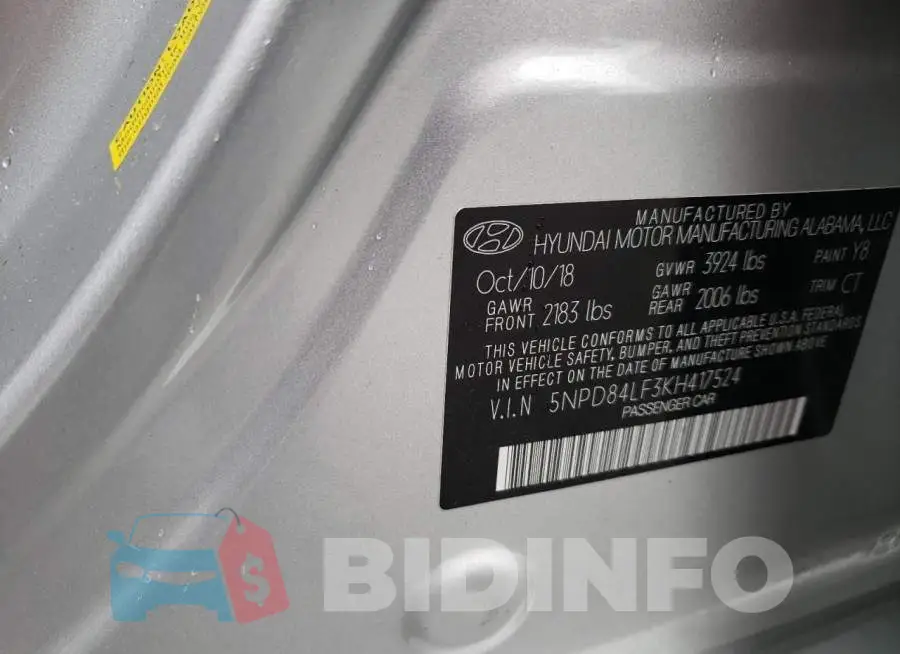 5NPD84LF3KH417524 Photo# 13