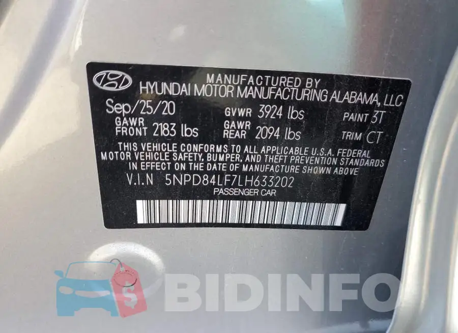 5NPD84LF7LH633202 Photo# 12