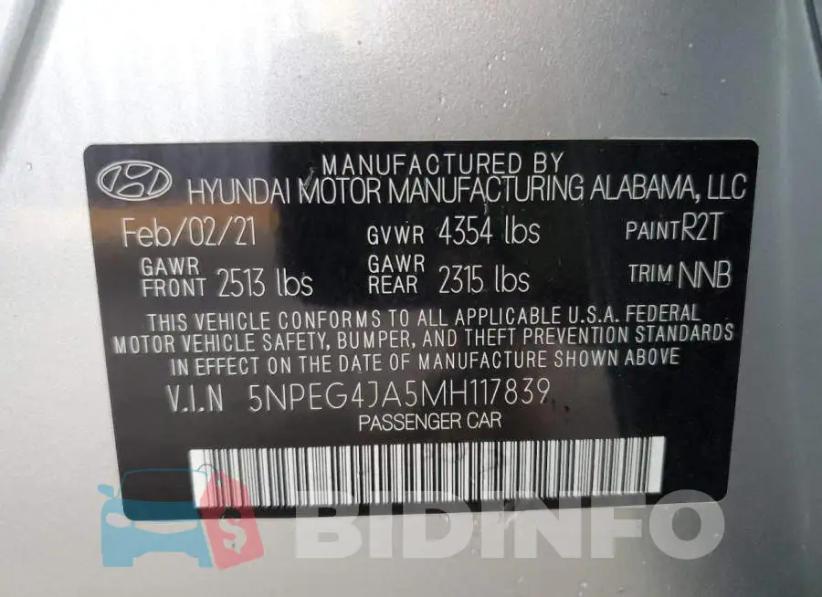 5NPEG4JA5MH117839 Photo# 12