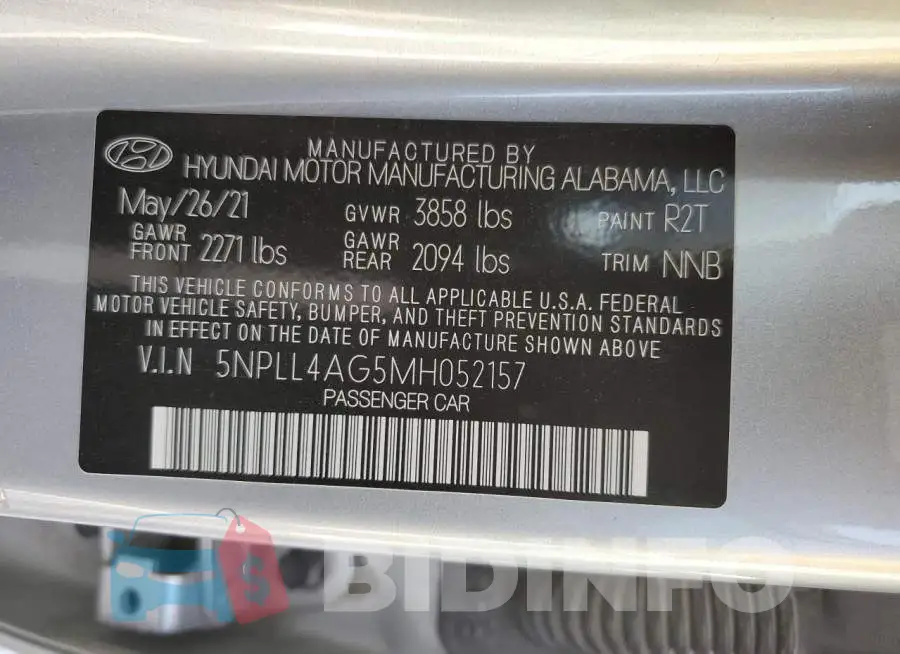 5NPLL4AG5MH052157 Photo# 12
