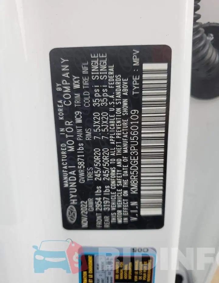 KM8R5DGE3PU560109 Photo# 13