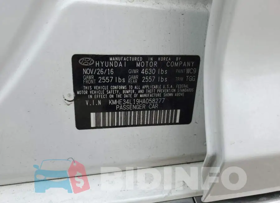 KMHE34L19HA058277 Photo# 12
