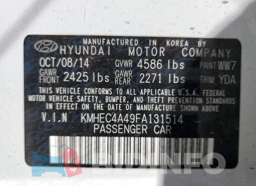 KMHEC4A49FA131514 Photo# 12