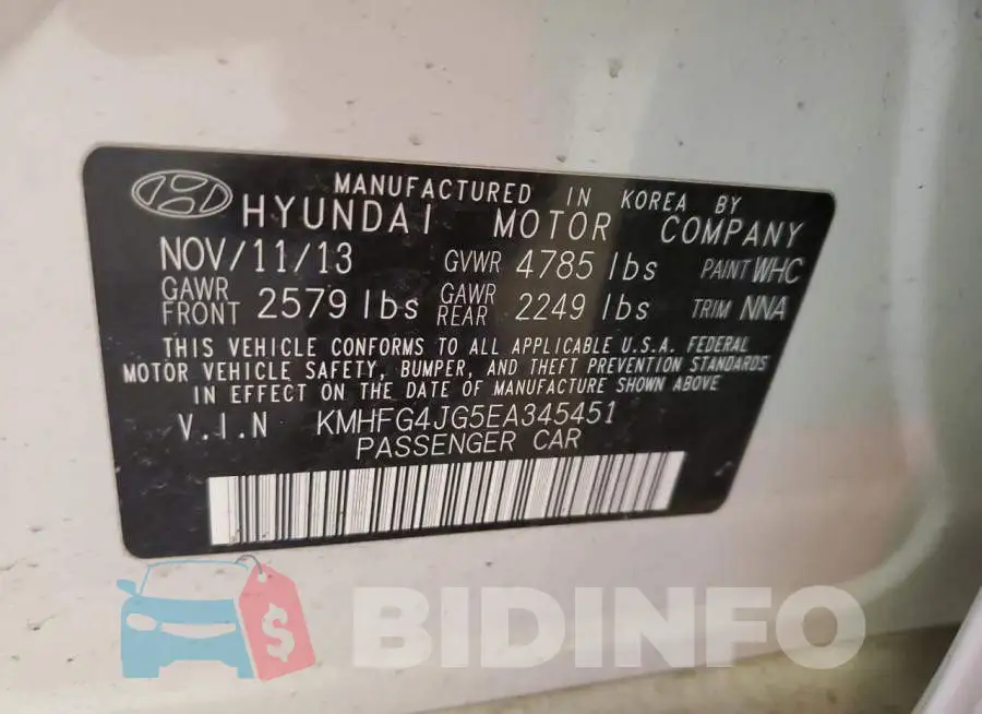 KMHFG4JG5EA345451 Photo# 12