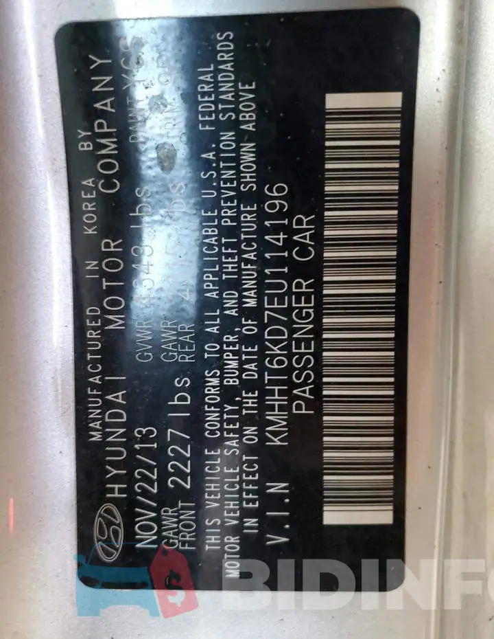 KMHHT6KD7EU114196 Photo# 12