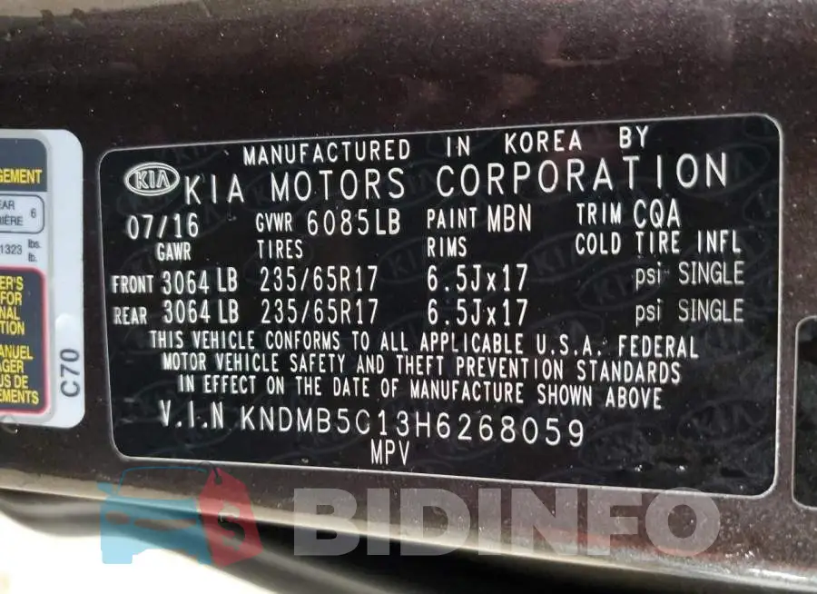 KNDMB5C13H6268059 Photo# 13