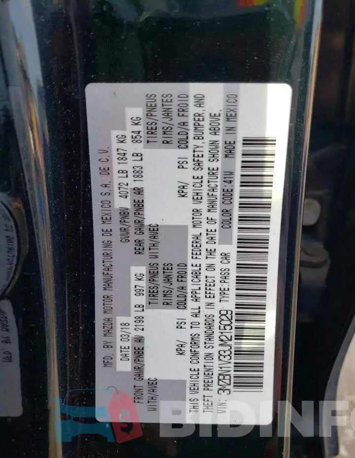 3MZBN1V33JM215029 Photo# 12