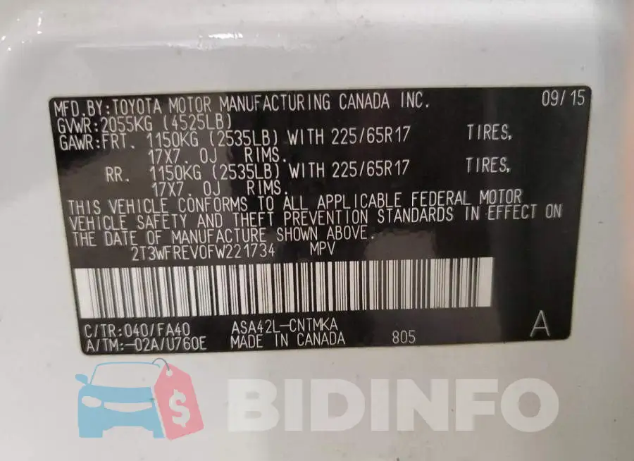 2T3WFREV0FW221734 Photo# 13