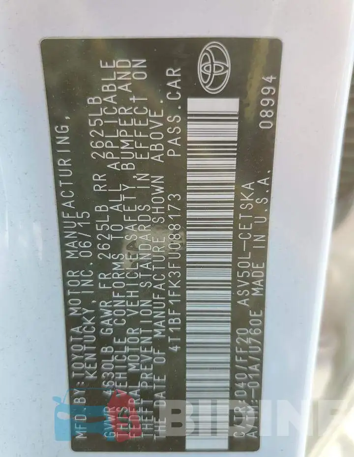 4T1BF1FK3FU088173 Photo# 13