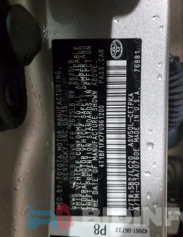 4T1BF1FK7FU961200 Photo# 12
