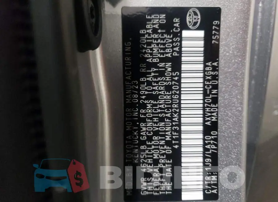 4T1F31AK2RU620745 Photo# 12