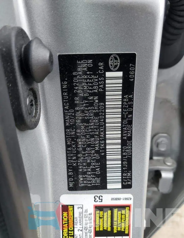 4T1K61AKXLU402209 Photo# 12