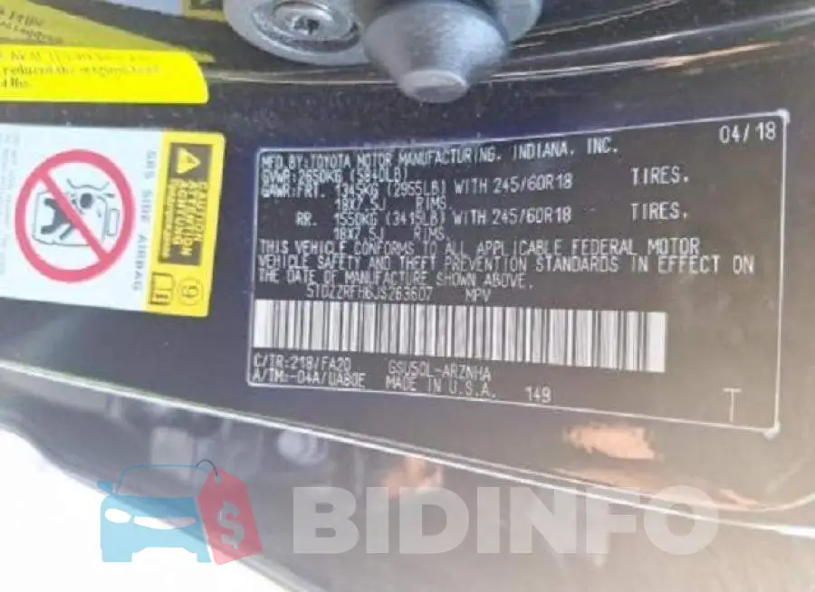 5TDZZRFH6JS263607 Photo# 12