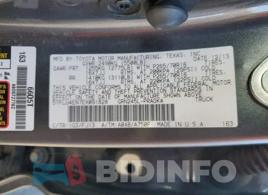 5TFLU4EN7EX091828 Photo# 13