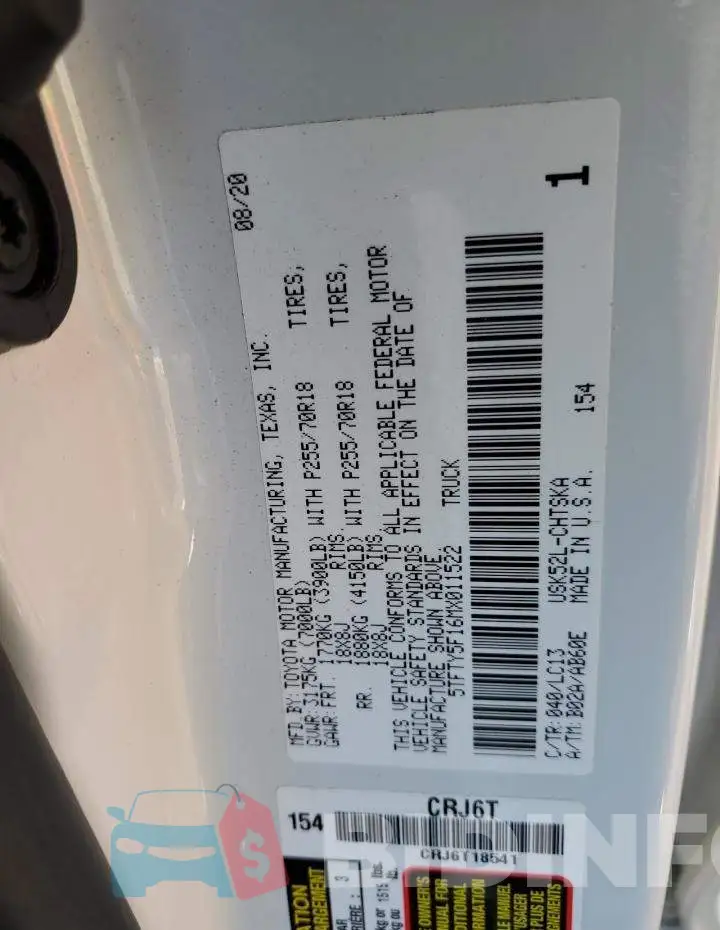 5TFTY5F16MX011522 Photo# 12
