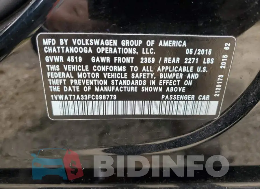 1VWAT7A33FC098779 Photo# 12