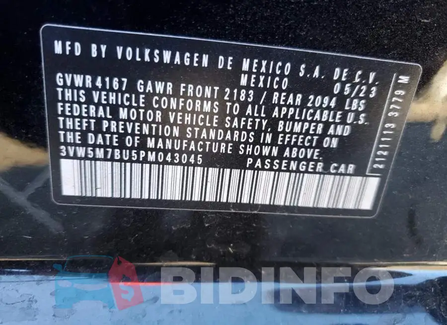 3VW5M7BU5PM043045 Photo# 12