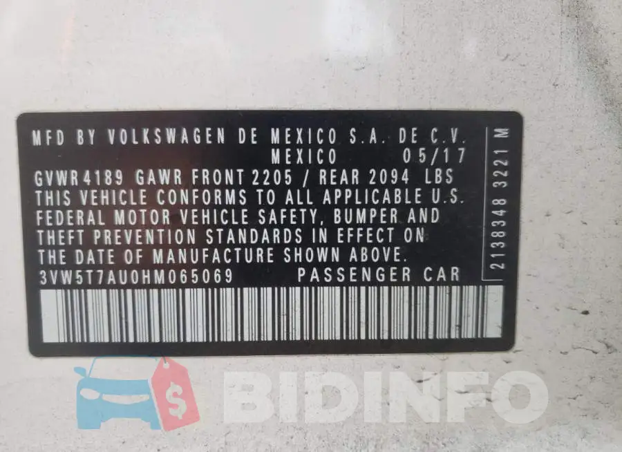 3VW5T7AU0HM065069 Photo# 12