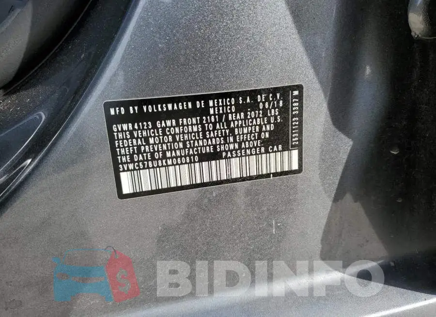3VWC57BU8KM060810 Photo# 12
