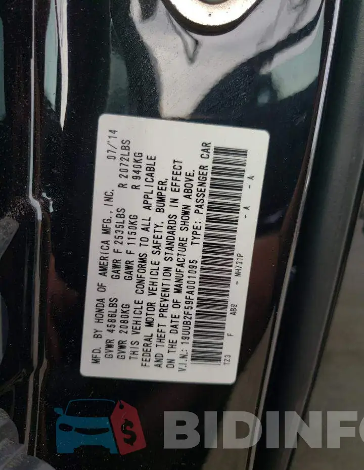 19UUB2F59FA001095 Photo# 13