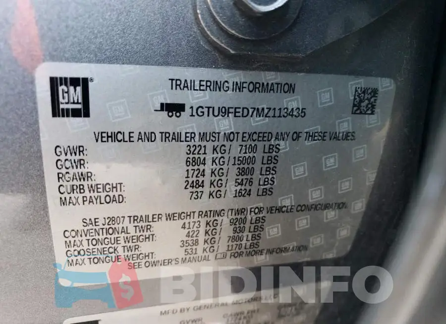 1GTU9FED7MZ113435 Photo# 12