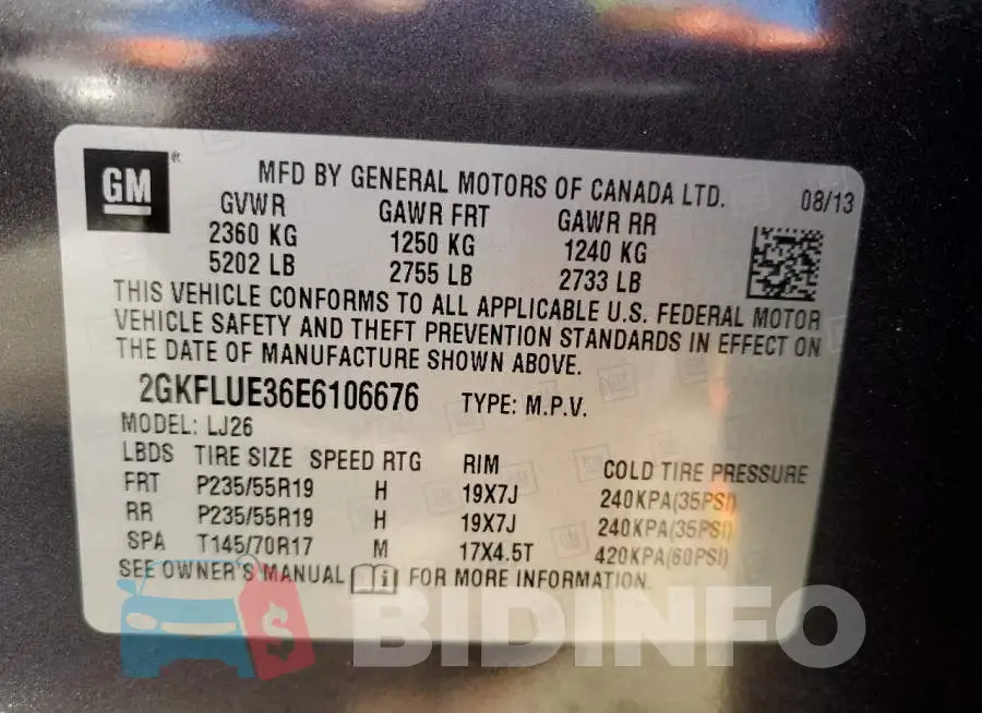 2GKFLUE36E6106676 Photo# 13