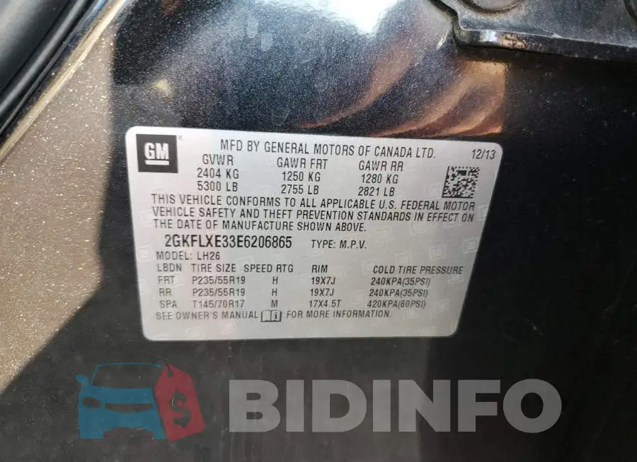 2GKFLXE33E6206865 Photo# 13