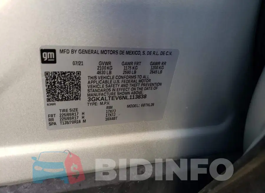 3GKALTEV6NL113838 Photo# 14