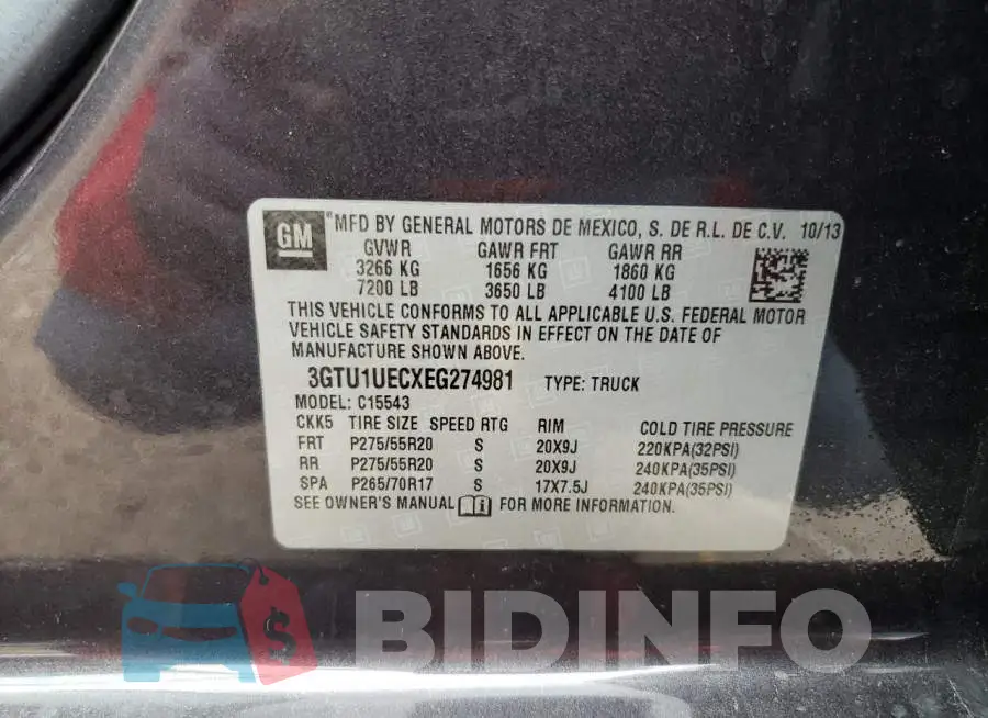 3GTU1UECXEG274981 Photo# 12