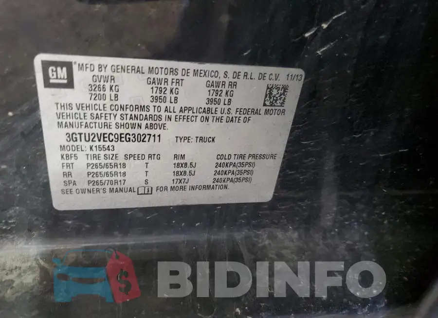 3GTU2VEC9EG302711 Photo# 12