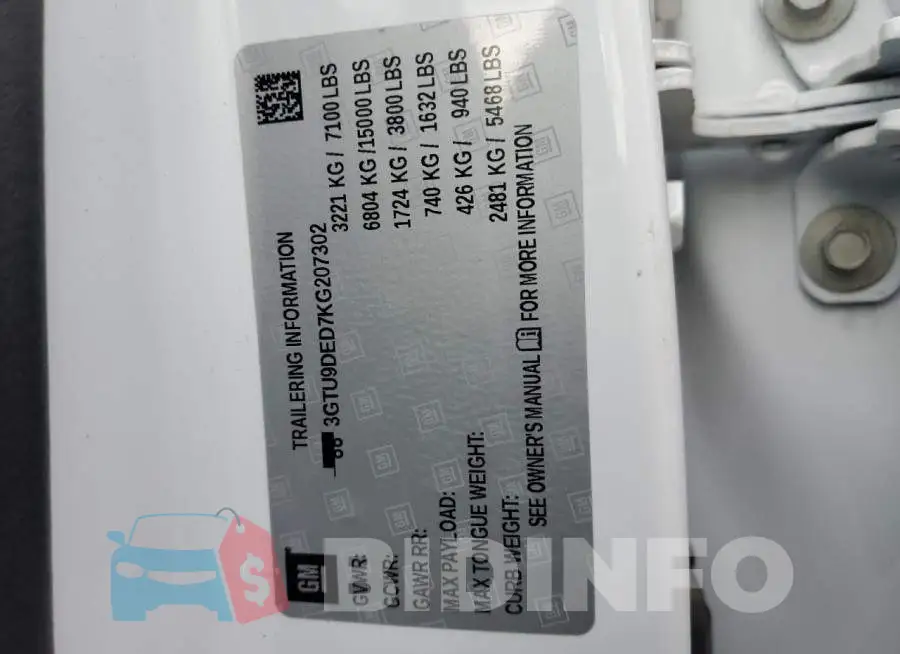 3GTU9DED7KG207302 Photo# 12