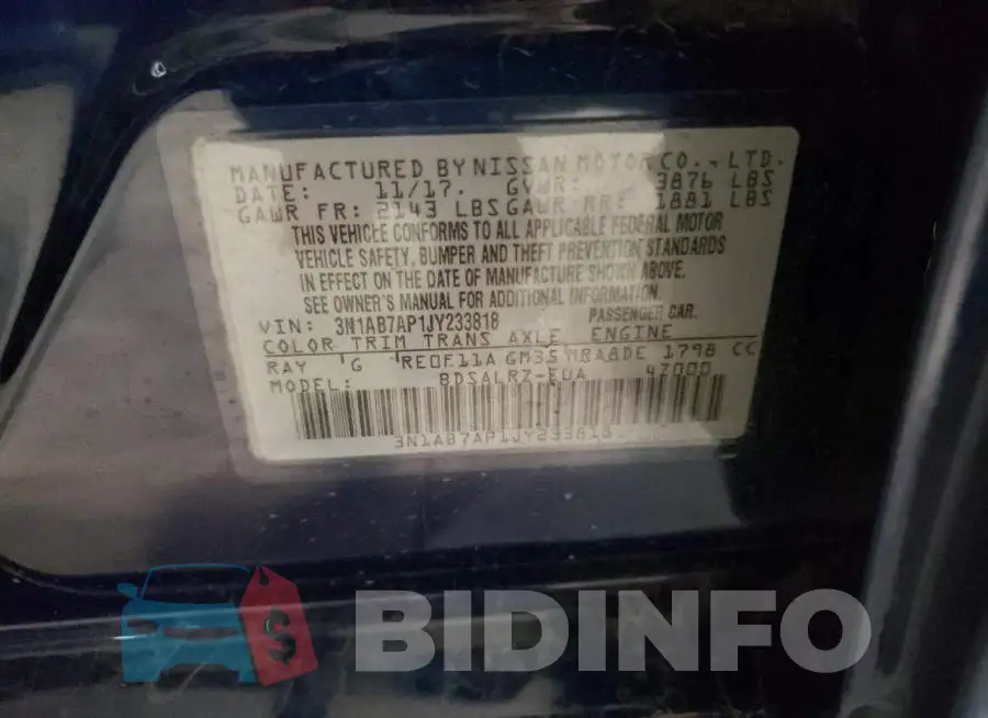 3N1AB7AP1JY233818 Photo# 12
