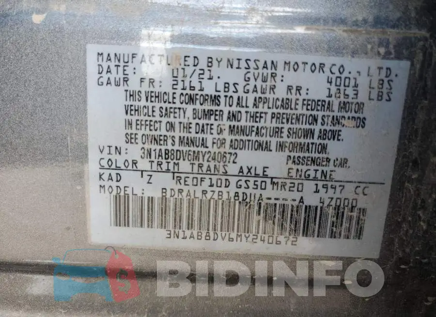 3N1AB8DV6MY240672 Photo# 12